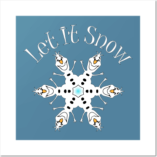 Snowman Snowflake Posters and Art